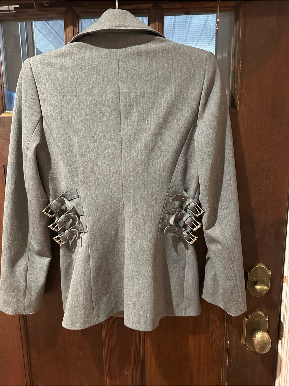 Vertigo Paris Grey Zip-Front Tailored Blazer made in France 17” PTP. NWOT - Picture 5 of 5